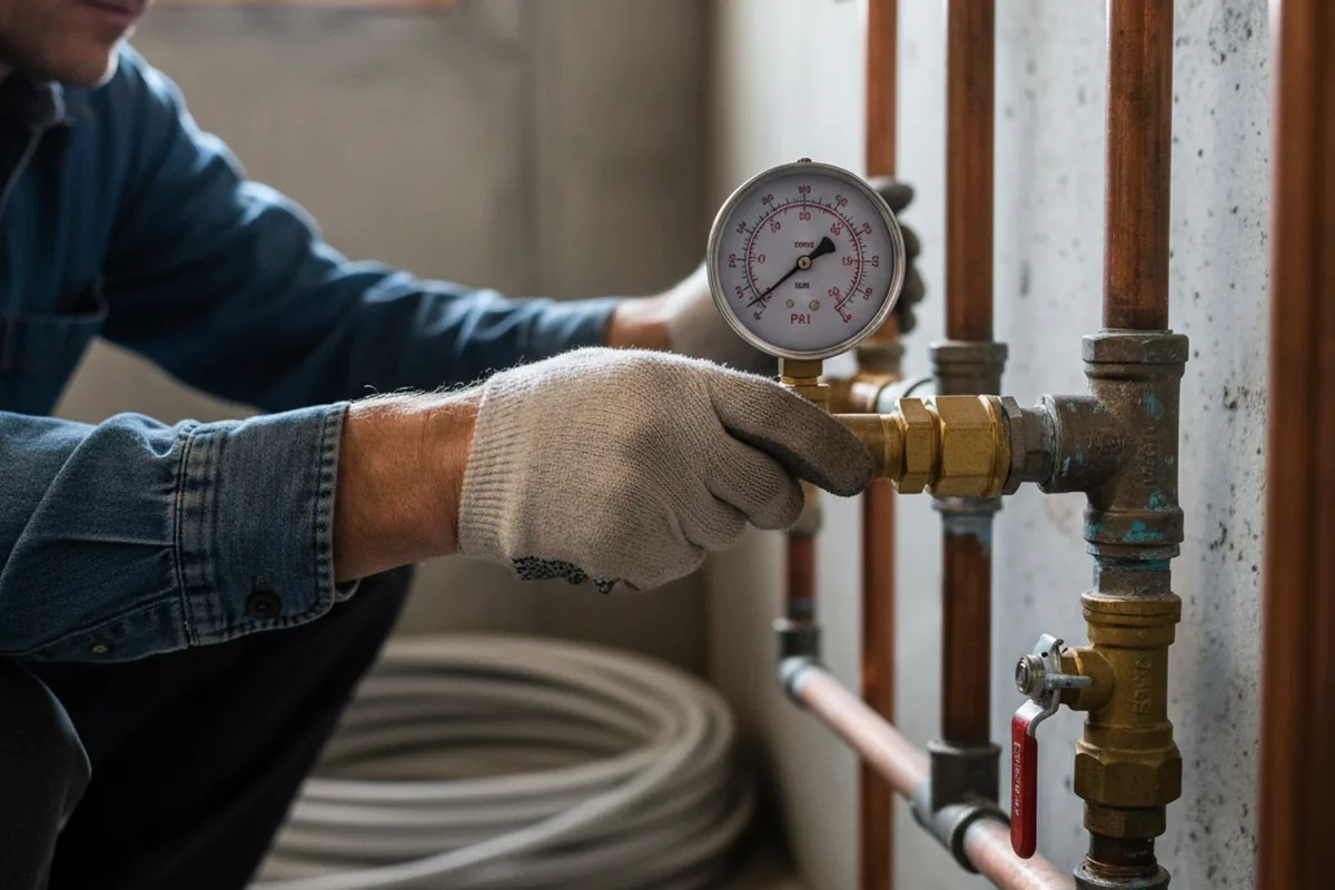 Pressure testing a repaired line during Water Line Repair in Mc Sherrystown